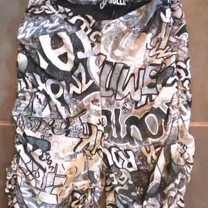 Graffiti rooshed pants